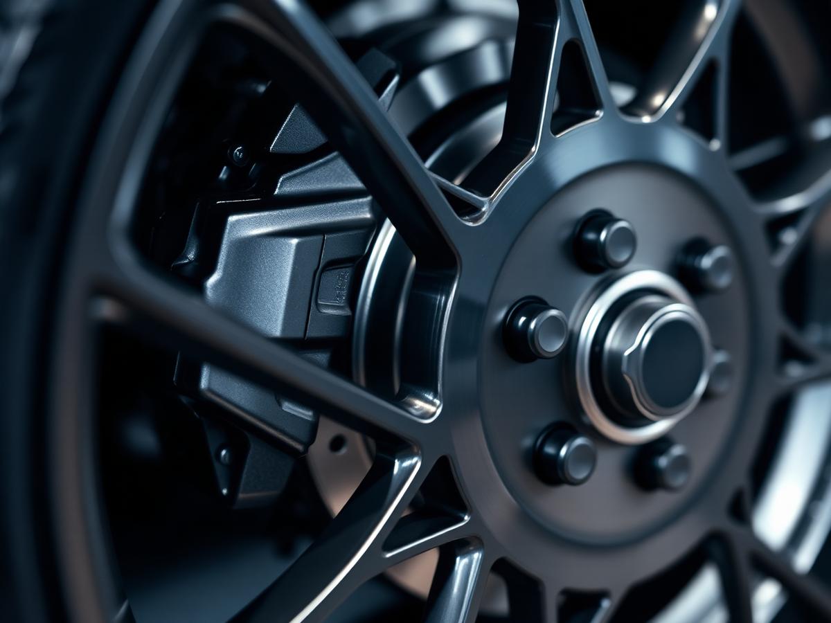 Brake disc and caliper behind an alloy wheel